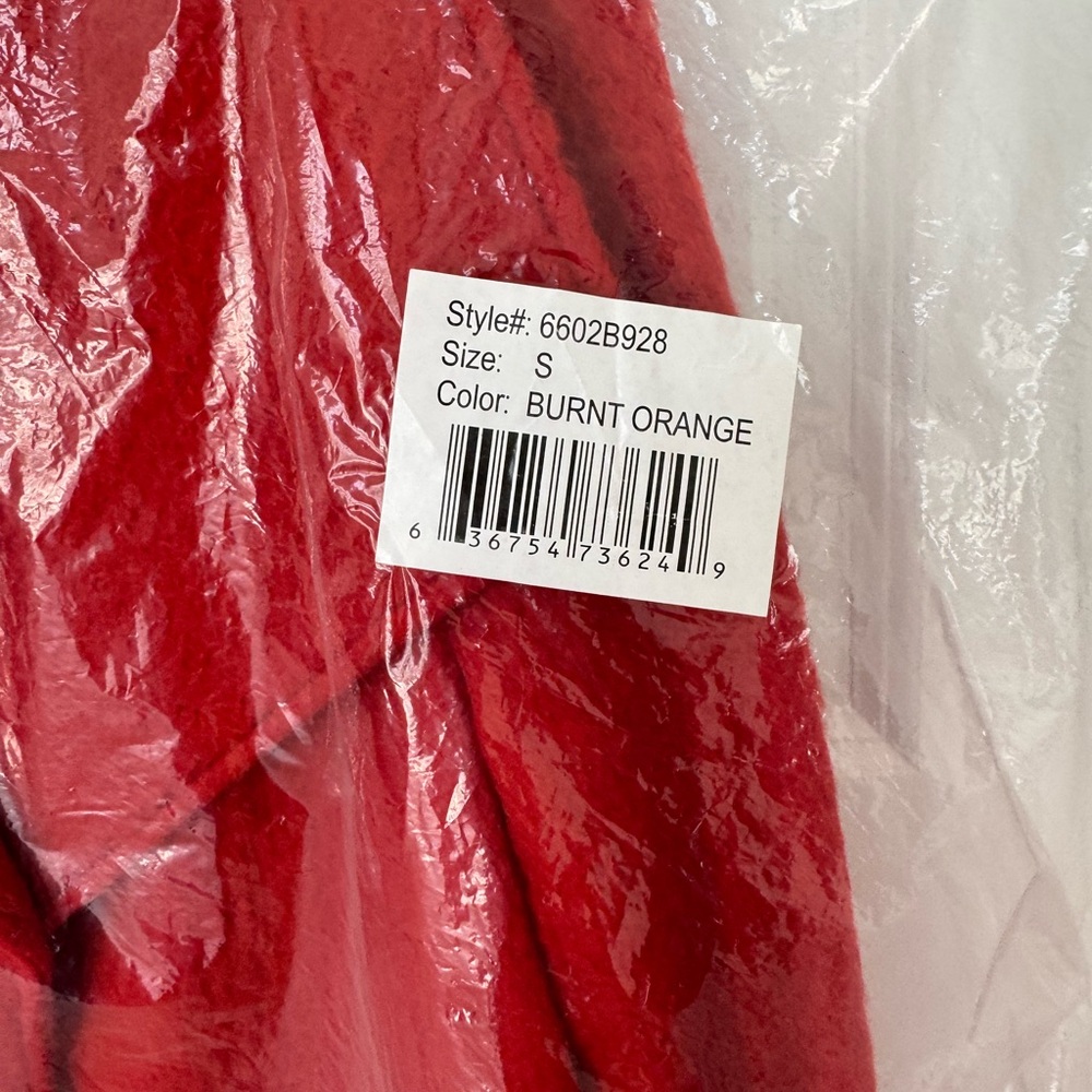 Bernardo Textured Long Coat Burnt Orange Red - Picture 9 of 11
